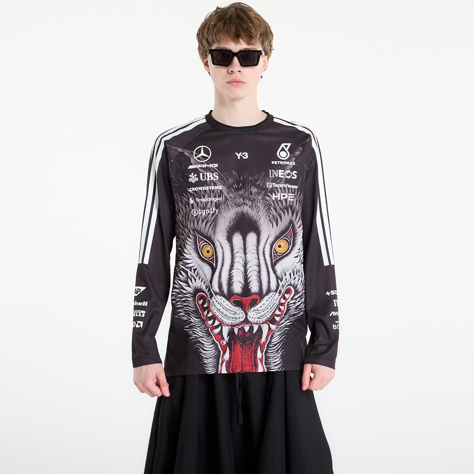 Tričko Y-3 x Mercedes-AMG PETRONAS Formula One Team Driver Jersey Long Sleeve Black S
