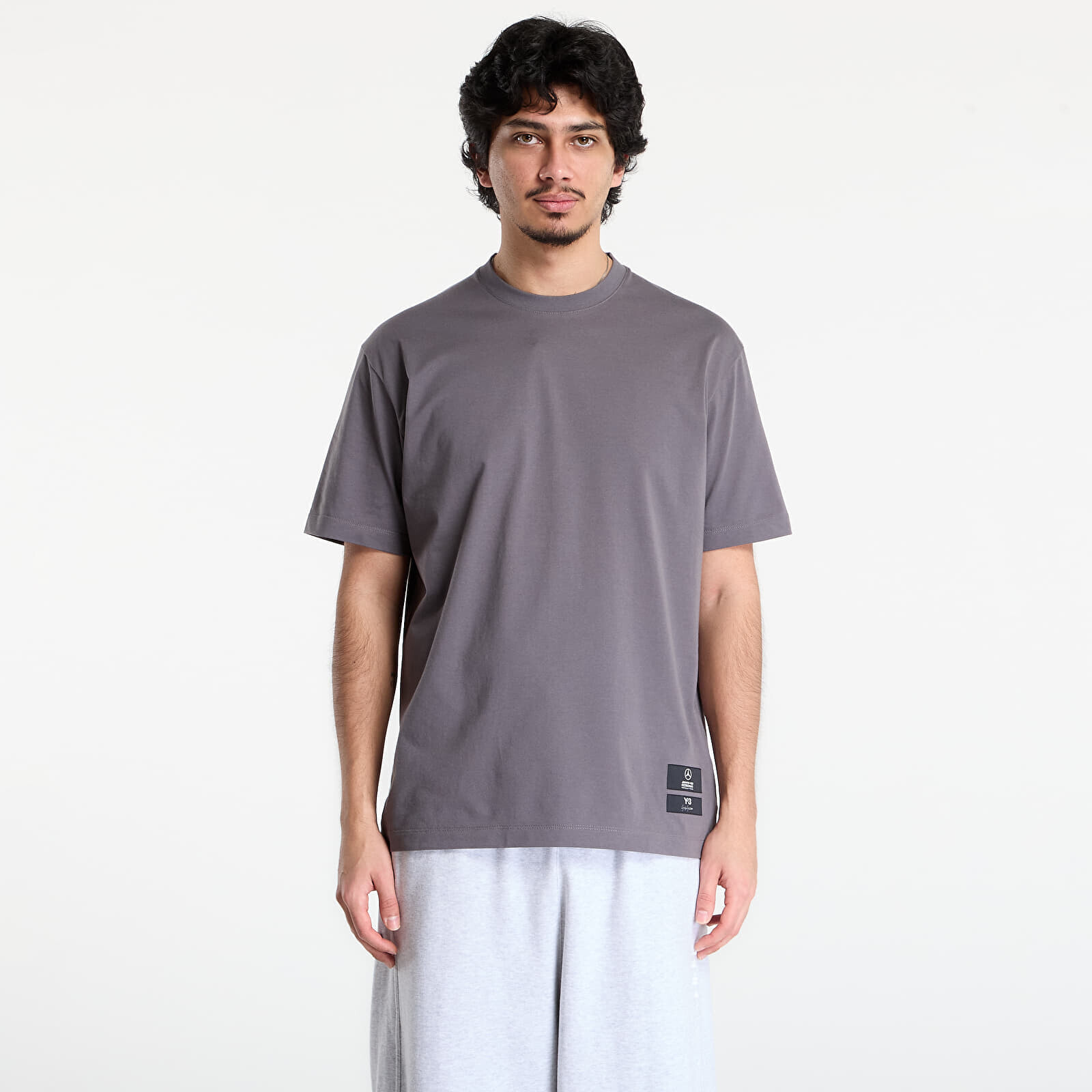 Tričko Y-3 Mercedes Logo Stack Short Sleeve T Shirt Granite XL