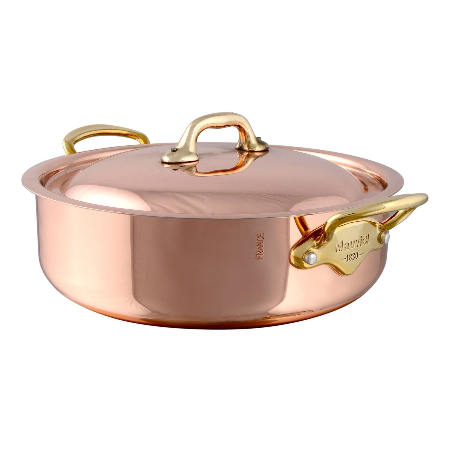 Mauviel Nízky kastról s pokrievkou, meď / bronzové uchá, M'Héritage 150 B, 28 cm / 5,6 l 673328