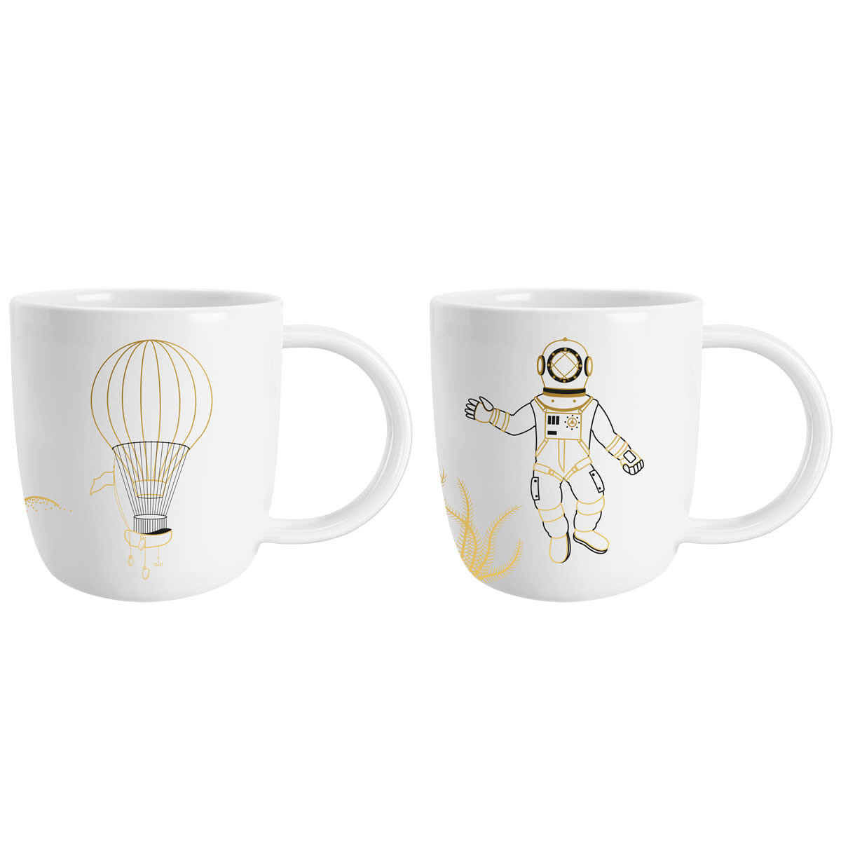 Kusmi Tea Darčekový vianočný set 2 hrnčekov 2025, motív Zo Zeme na Mesiac 5000001118