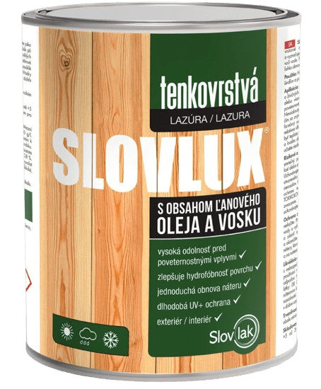 SLOVLUX - Tenkovrstvá lazúra na drevo (väčšie balenie) 0099 - eben, 10 L