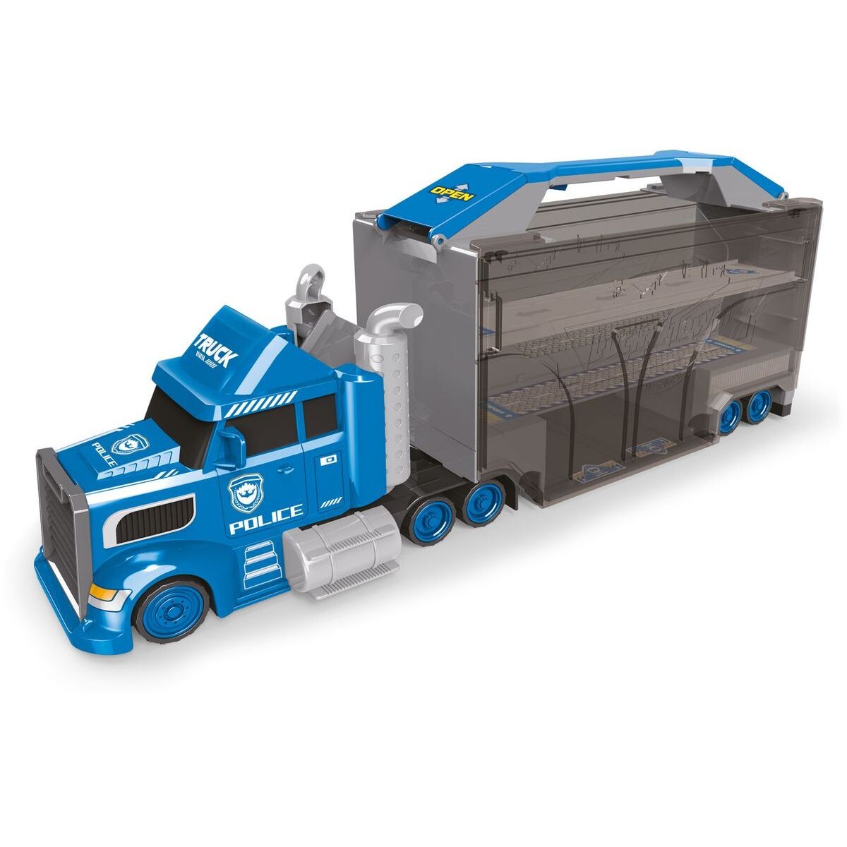 Sparkys Policajný kamión so 4 autami a dopravnými značkami