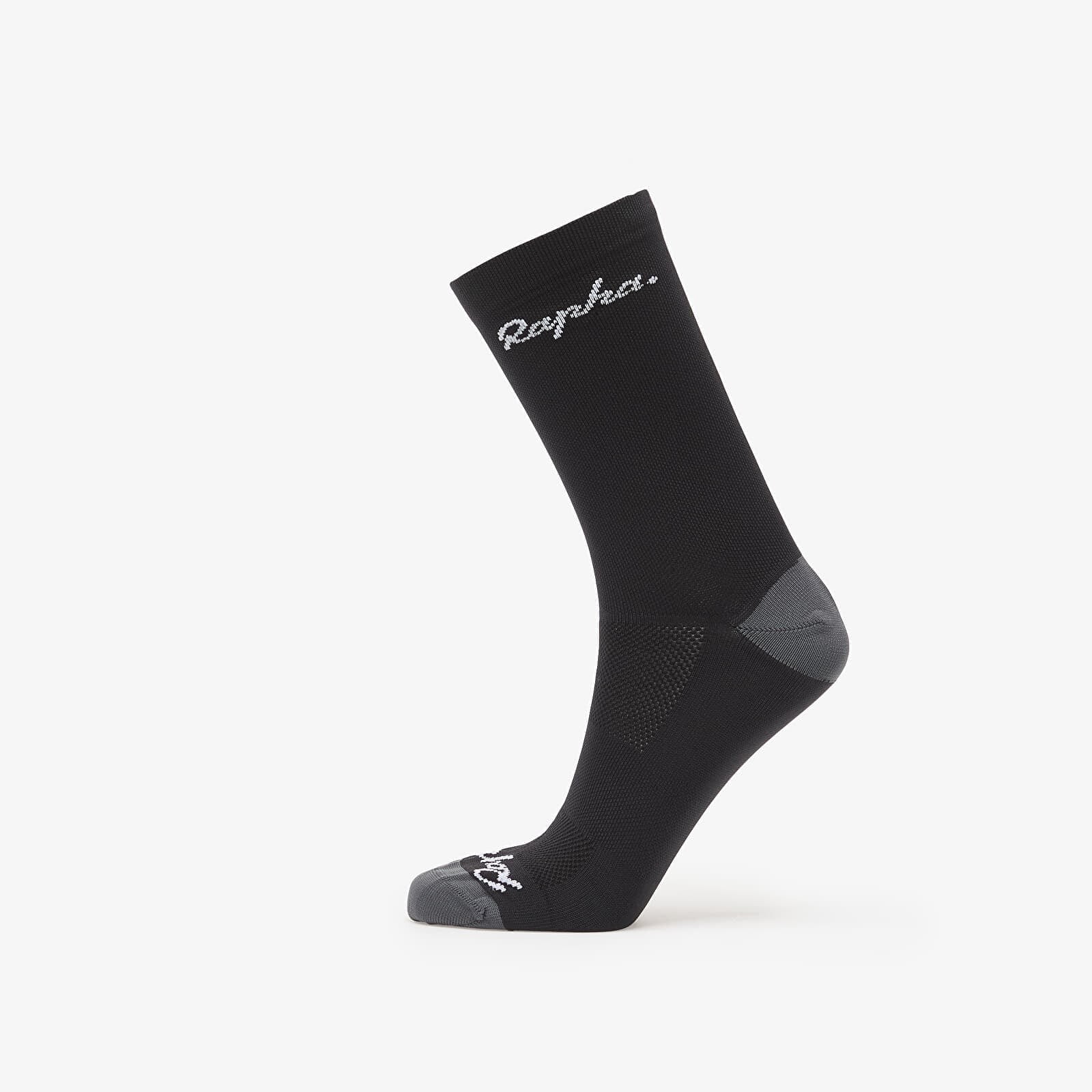 Ponožky Rapha Logo Socks Black/ Dark Grey L