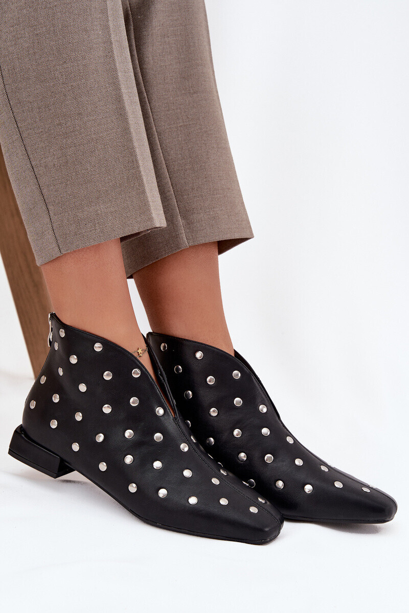 Boto Dámske členkové topánky s jemným podpätkom čierne Elvienne