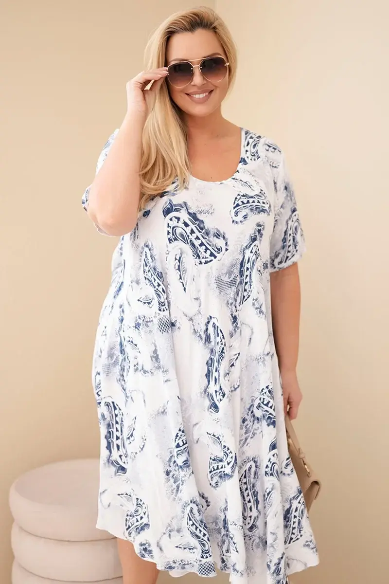 Plus-size dámske viskózové šaty Kesi