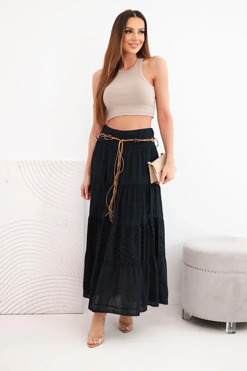 Dámska maxi sukňa s výšivkou