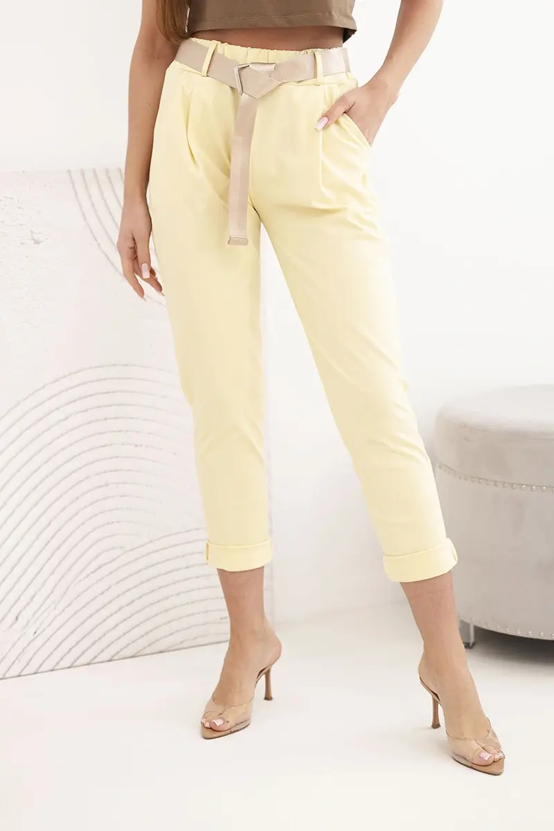 Žlté nohavice Kesi Włoski Punto s opaskom