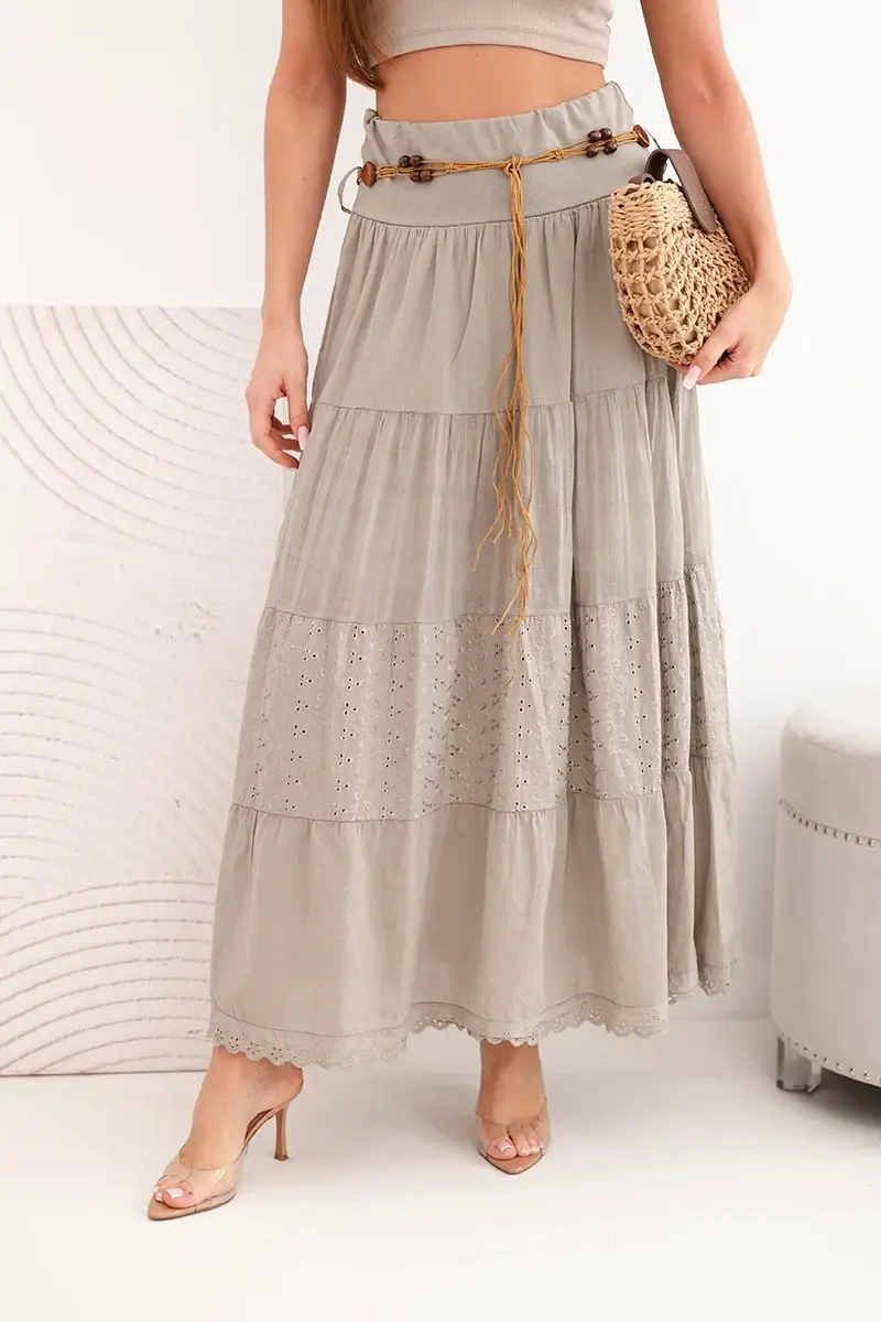 Dámska maxi sukňa s vyšívaním