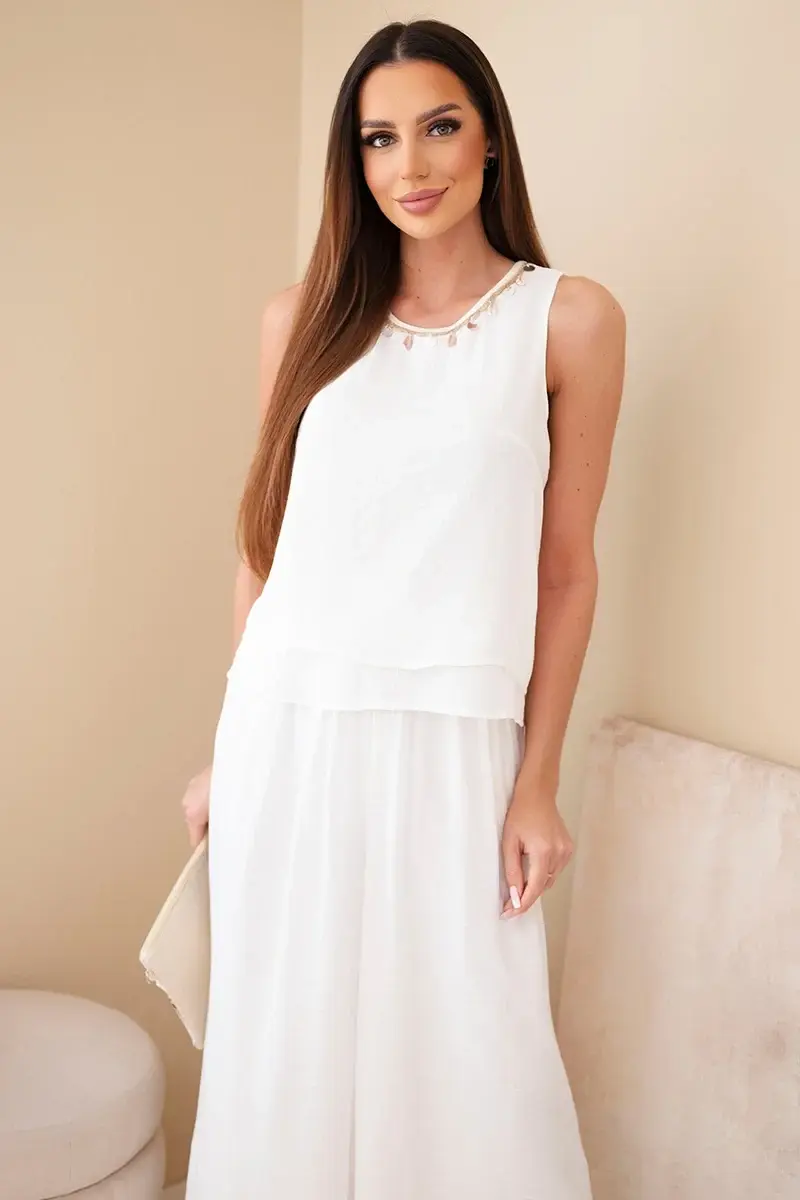 Kesi Włoski dámska súprava s topom a širokými nohavicami