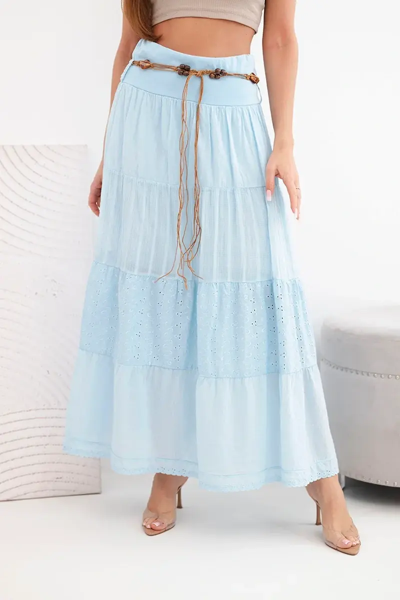 Maxi bavlnená sukňa s výšivkou