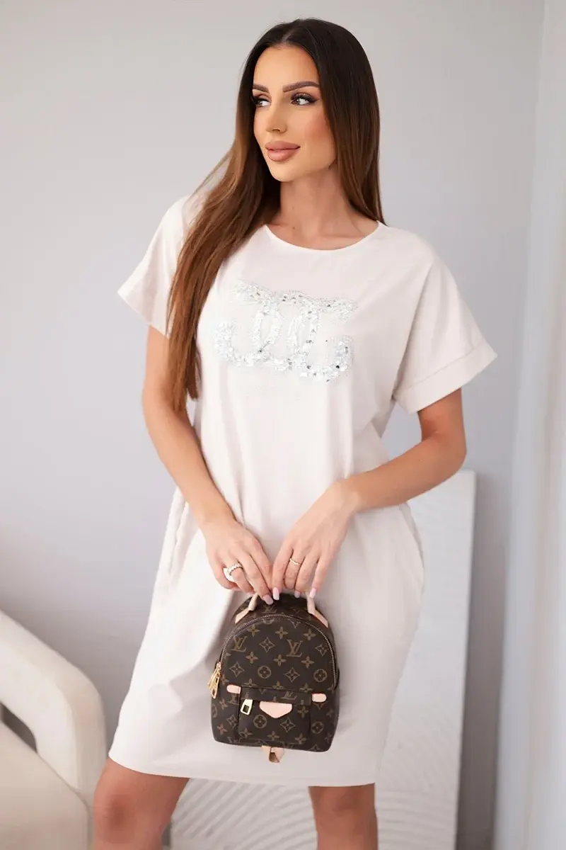 Kesi Włoski dámske viskózové šaty s krátkym rukávom