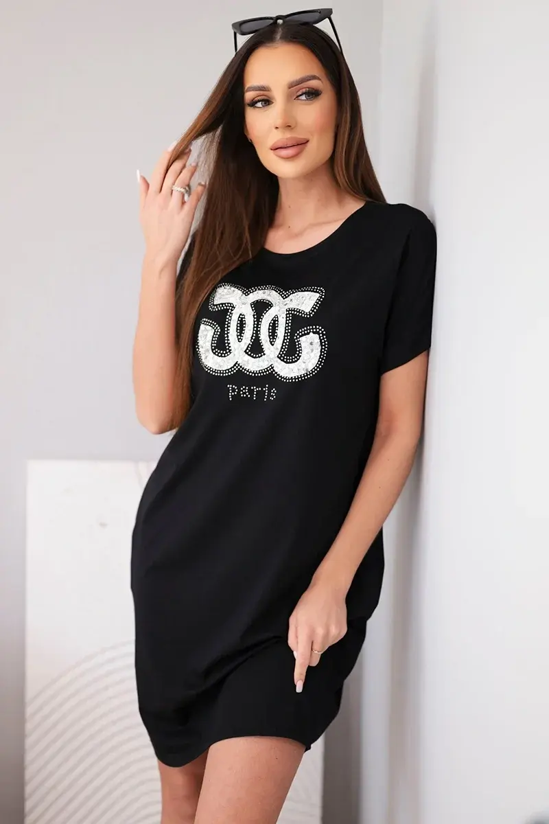 Kesi oversize šaty s krátkym rukávom a potlačou