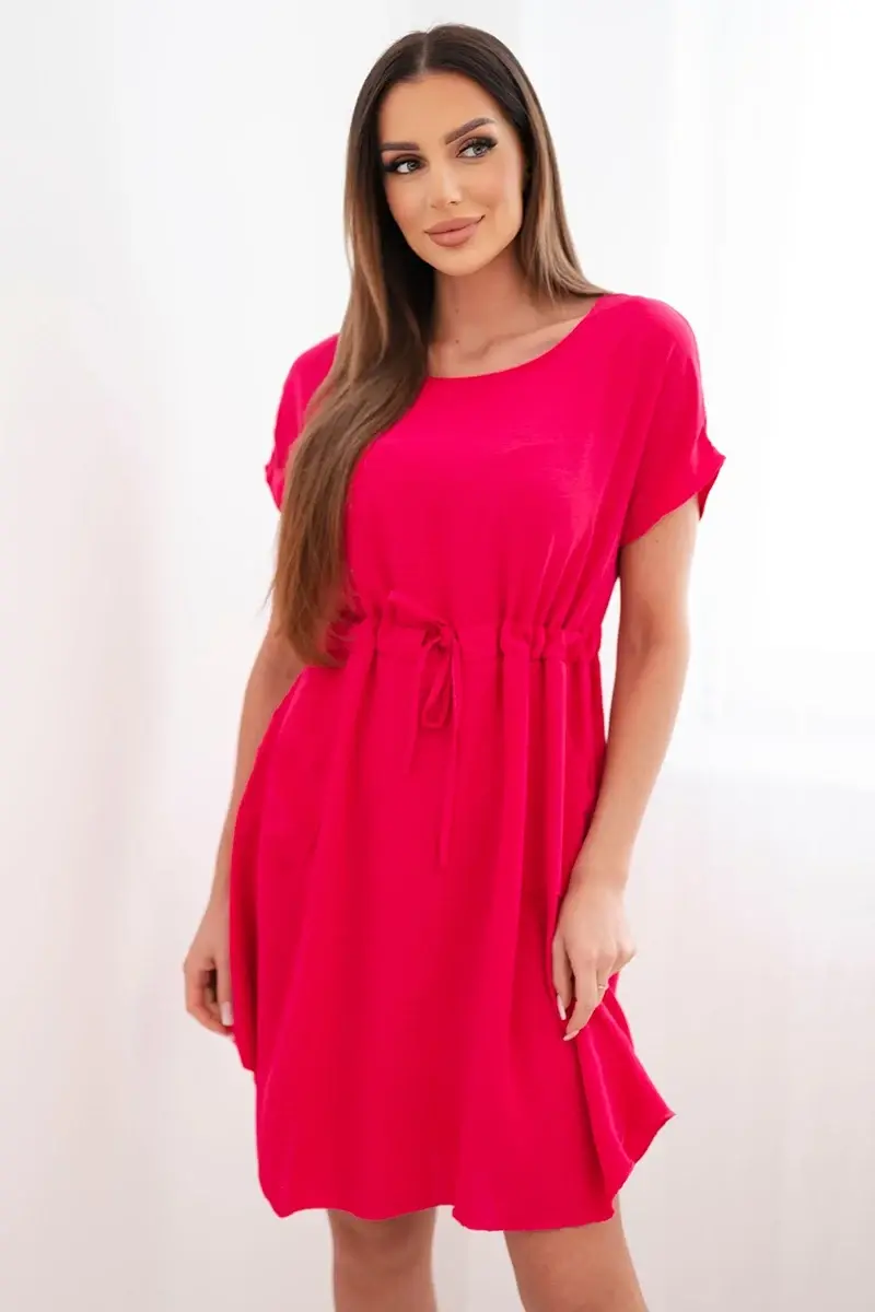 Dámske krátkorukávové šaty s viazaním v páse