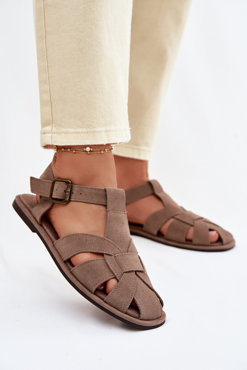 Dámske sandále z prírodného semišu