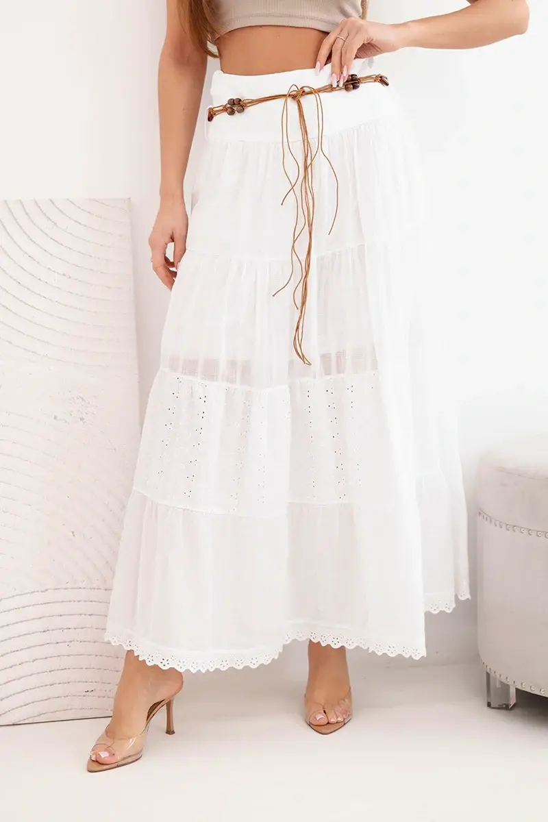 Kesi dámska maxi sukňa s otvorenou výšivkou