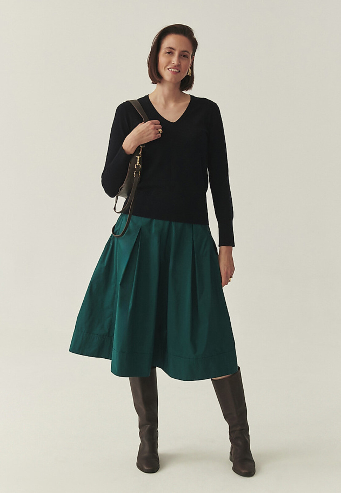 Zelená taftová midi sukňa Taftiko Tatuum