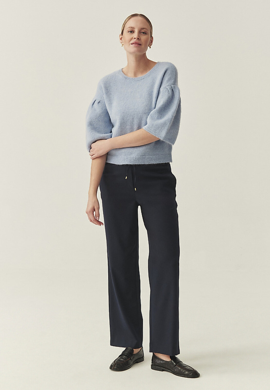 Námornícke modré široké nohavice Cortone Tatuum