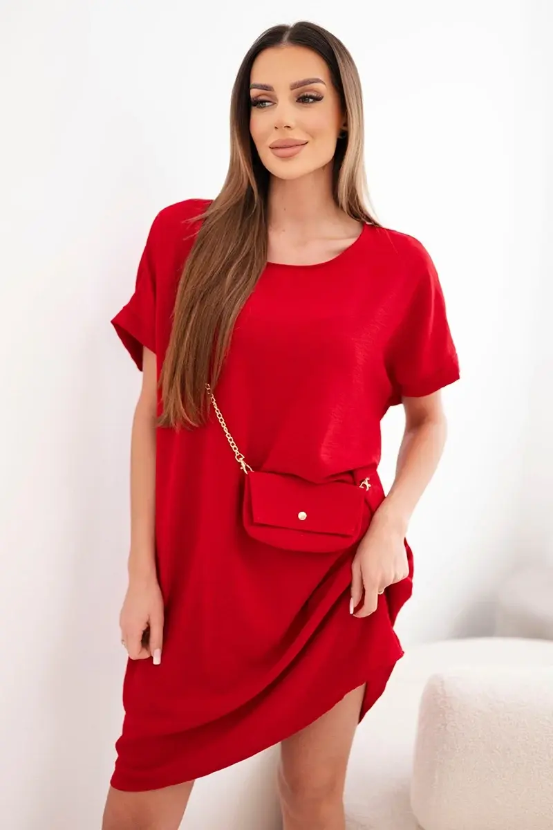 Kesi dámske šaty s krátkym rukávom s kabelkou