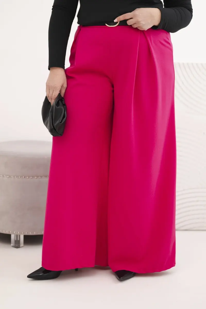 Plus-size nohavice s opaskom