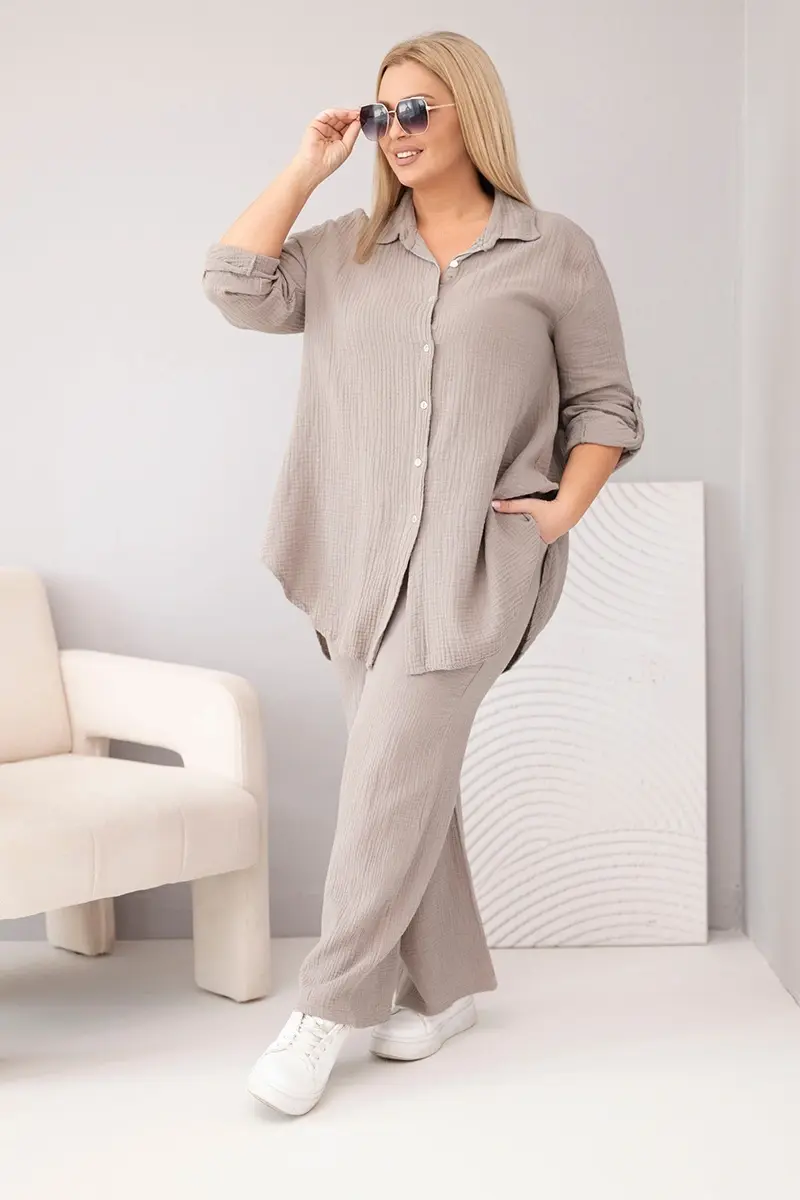 Plus-size mušelínový dámsky komplet Kesi