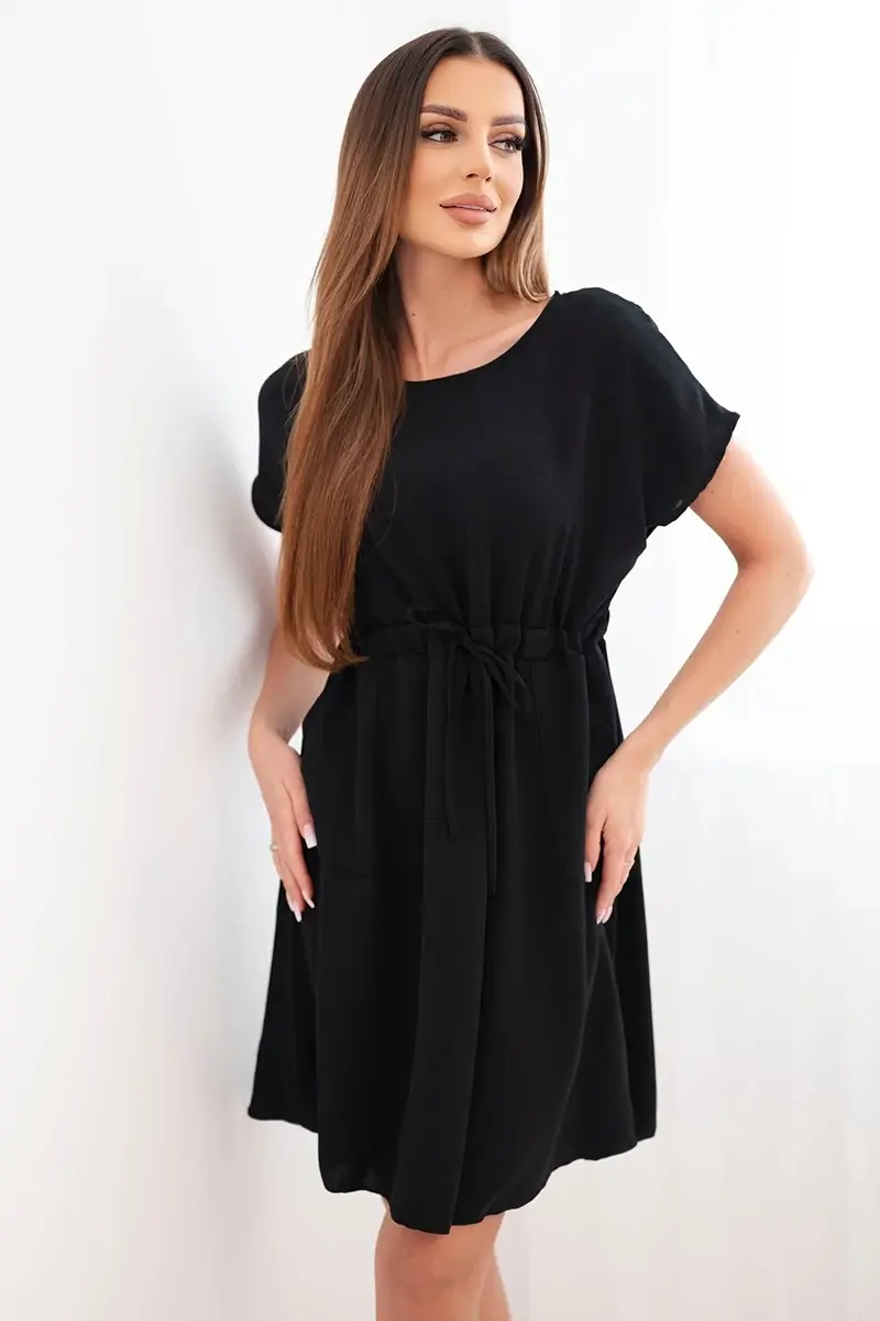 Kesi Włoski dámske šaty s krátkymi rukávmi a viazaním