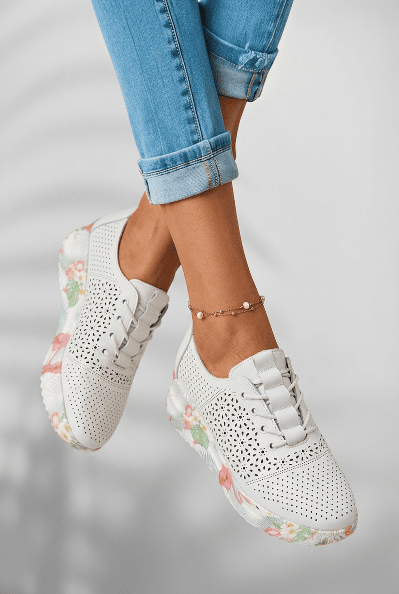 Dámske kožené mokasíny Telina biele