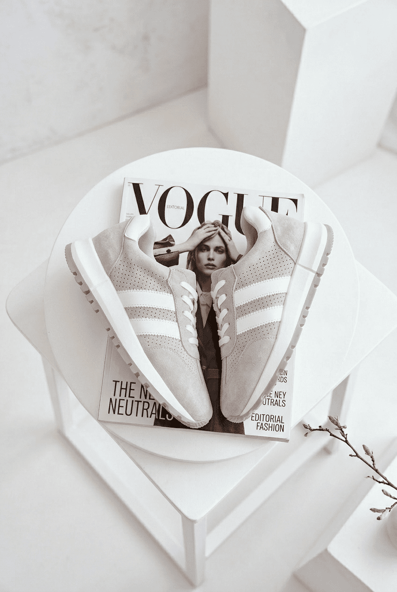 Dámske sivé tenisky z pravej kože EVENTO