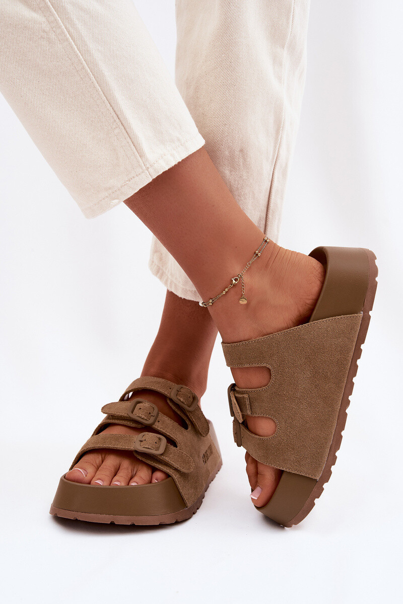 BIG STAR Šľapky na hrubej platforme so strapcami