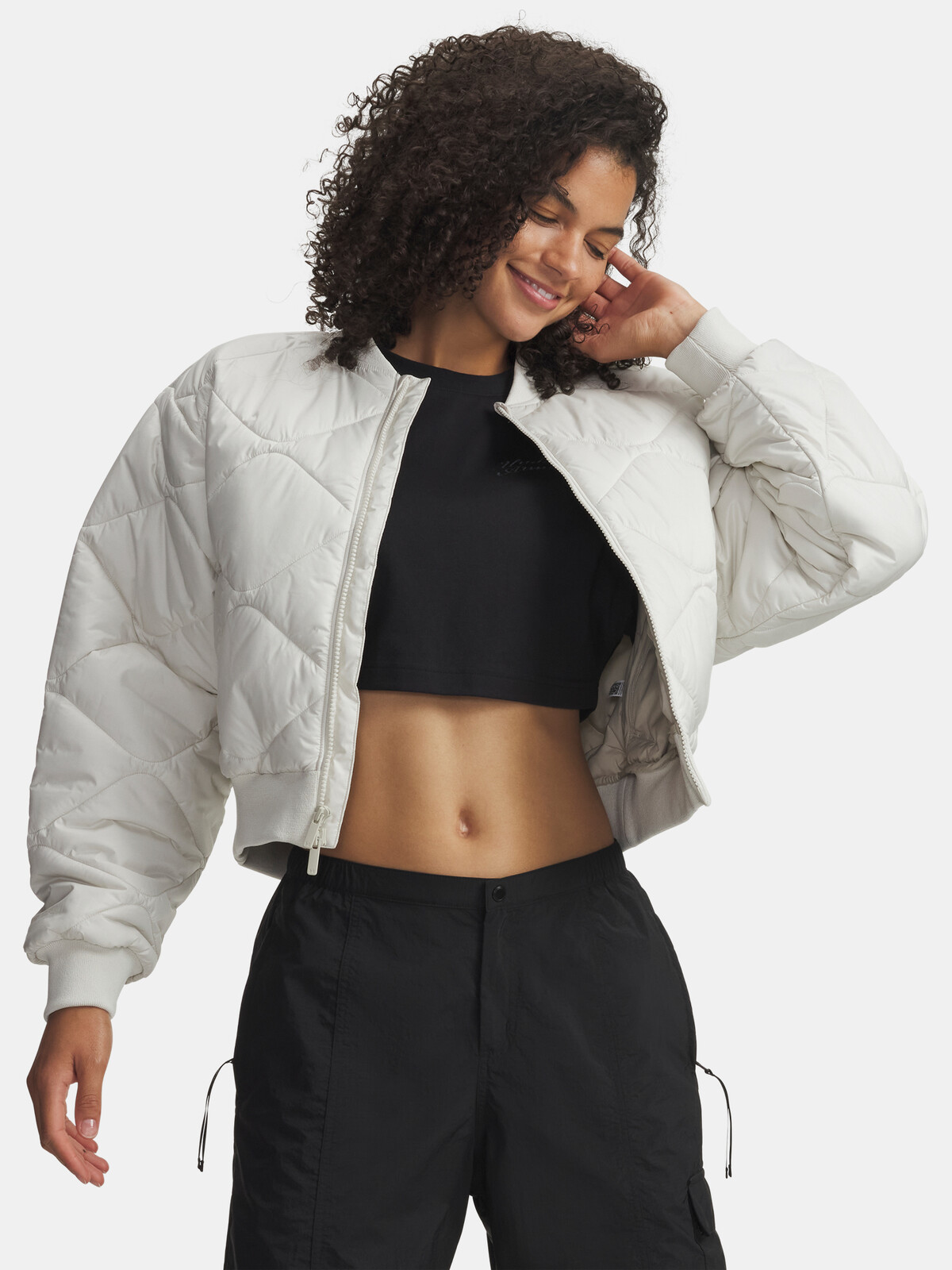 Dámska bunda Under Armour Heritage Bomber-WHT