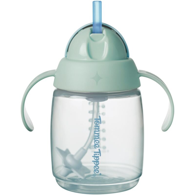 Tommee Tippee Trainer Straw tréningový hrnček so závažím 6m+ Green 240 ml