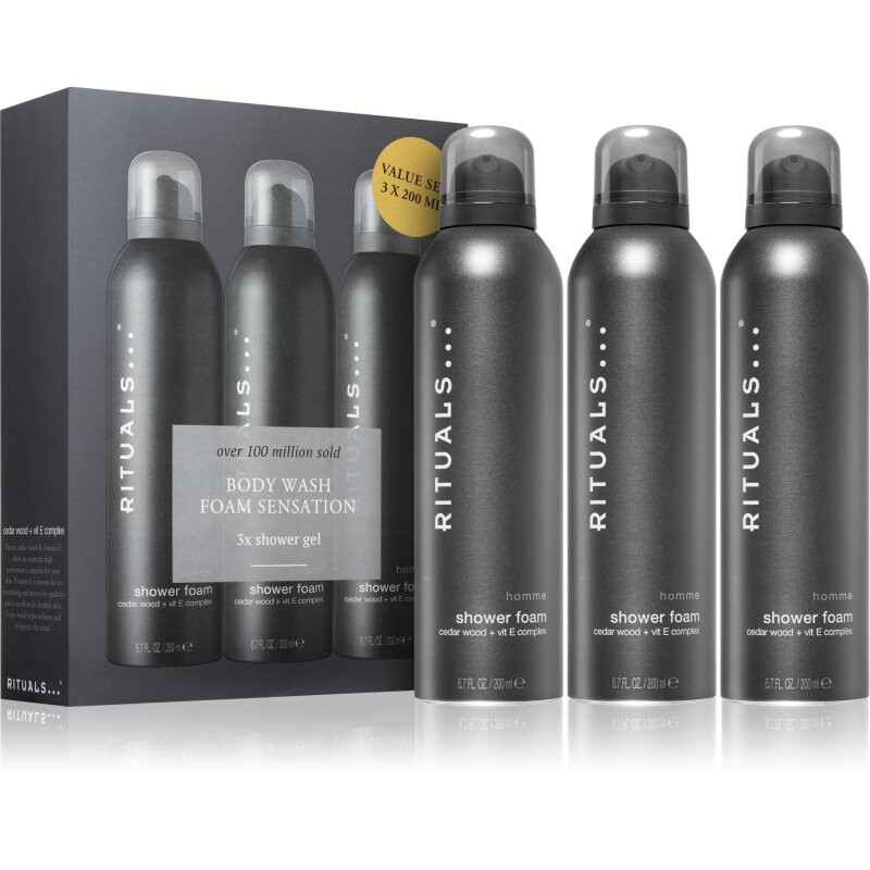 Rituals Homme sprchová pena výhodné balenie 3x200 ml