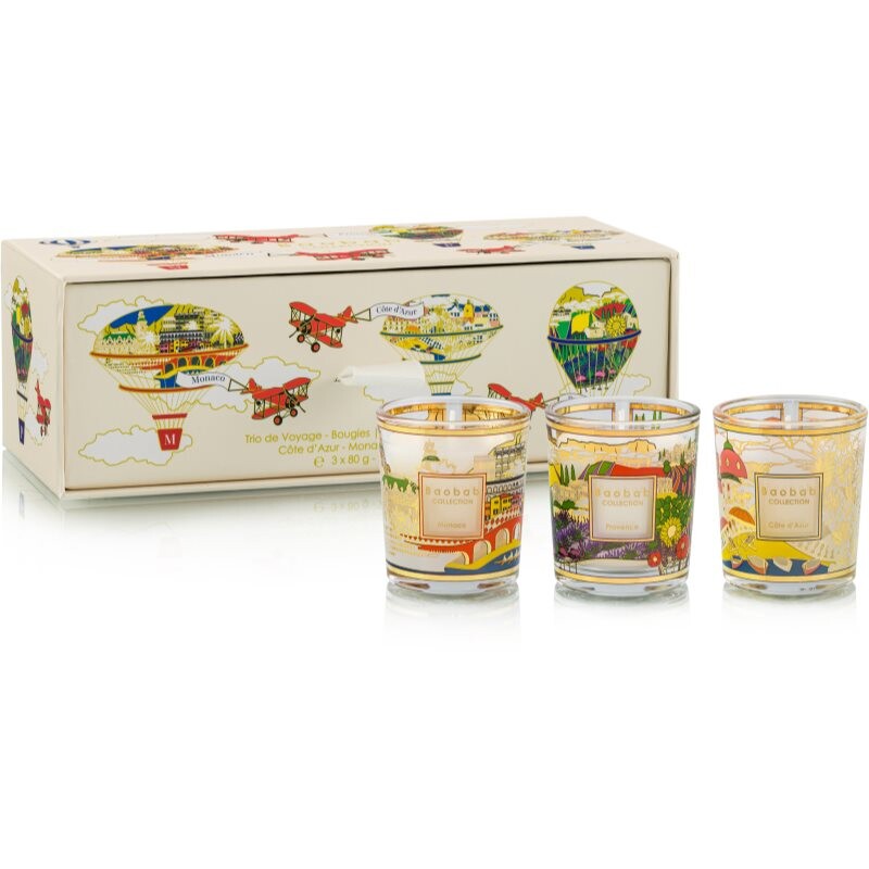 Baobab Collection Trio Travel Candles vonná sviečka darčeková sada