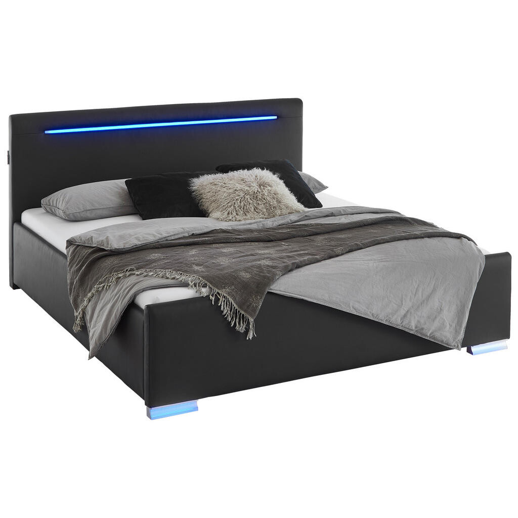 Boxxx ČALÚNENÁ POSTEĽ, 180/200 cm, čierna