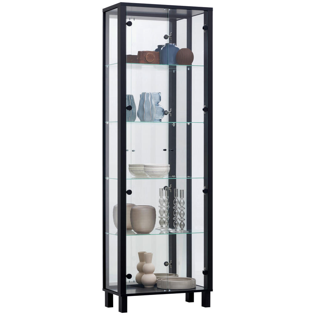 Carryhome VITRÍNA, čierna, 62/189/33 cm