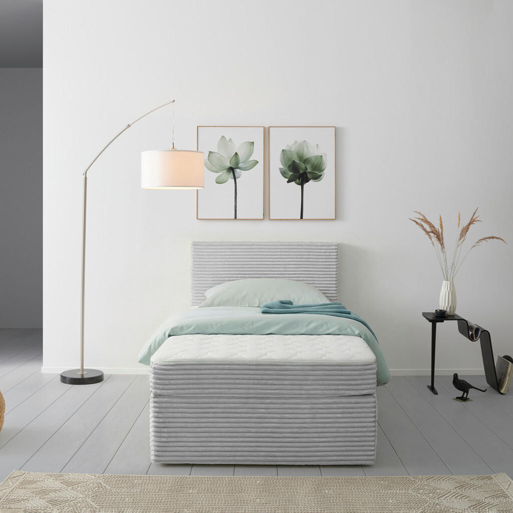 MID.YOU AMERICKÁ POSTEĽ, 100/200 cm, strieborná