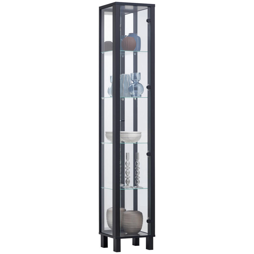 Carryhome VITRÍNA, čierna, 33/189/33 cm