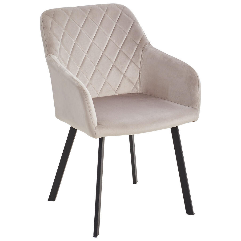 Livetastic STOLIČKA S PODRÚČKAMI, železo, zamat, taupe