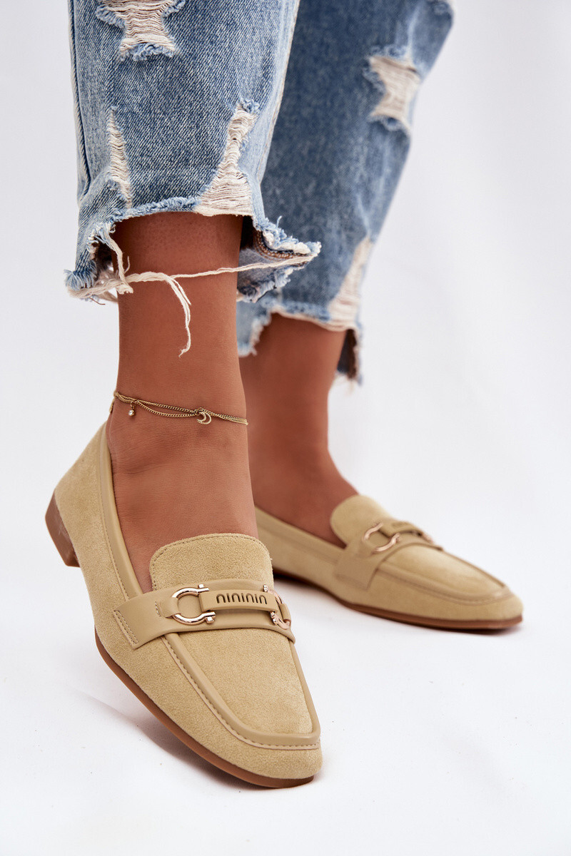 Dámské Mokasyny Loafersy s Ozdobným Prvkem Žluté Evelora 39