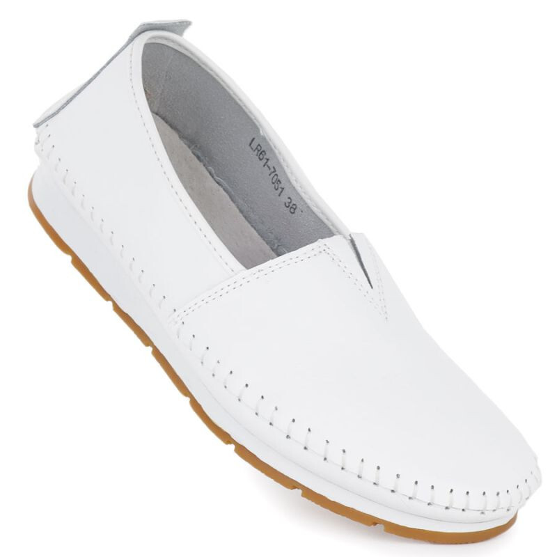 Dámske kožené slip-on topánky biele S.Barski LR61-7051 38