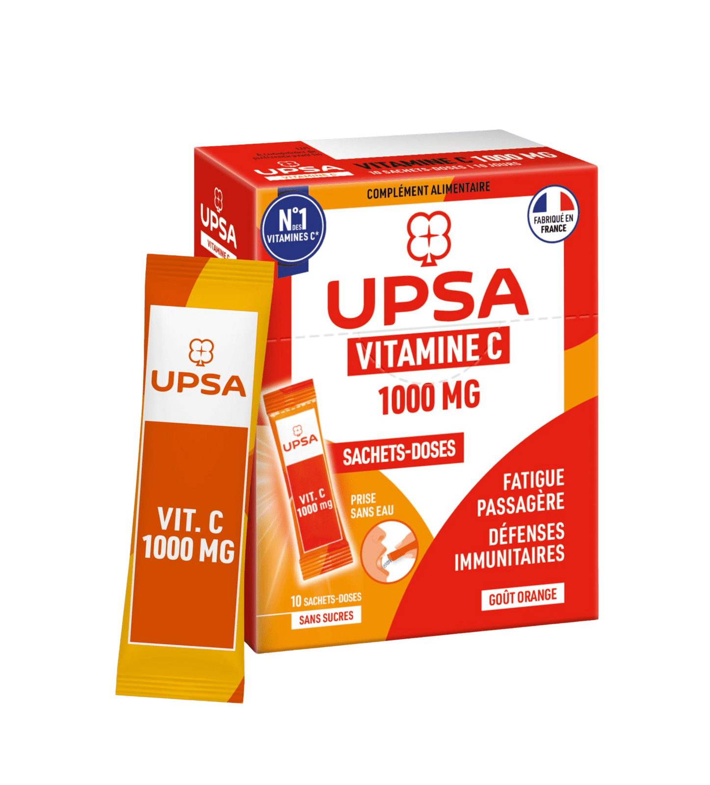 UPSA Vitality Vitamín C 1000 mg, jednodávkové vrecká 10 ks