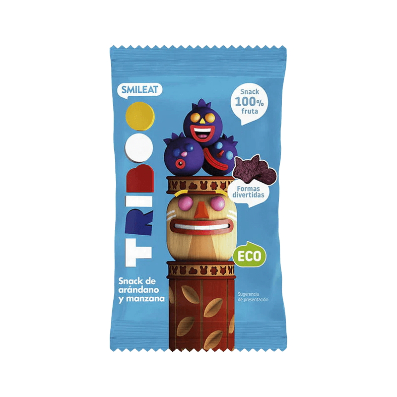 SMILEAT BIO 100% Ovocné mäkké bonbónky jablko a čučoriedky 25 g