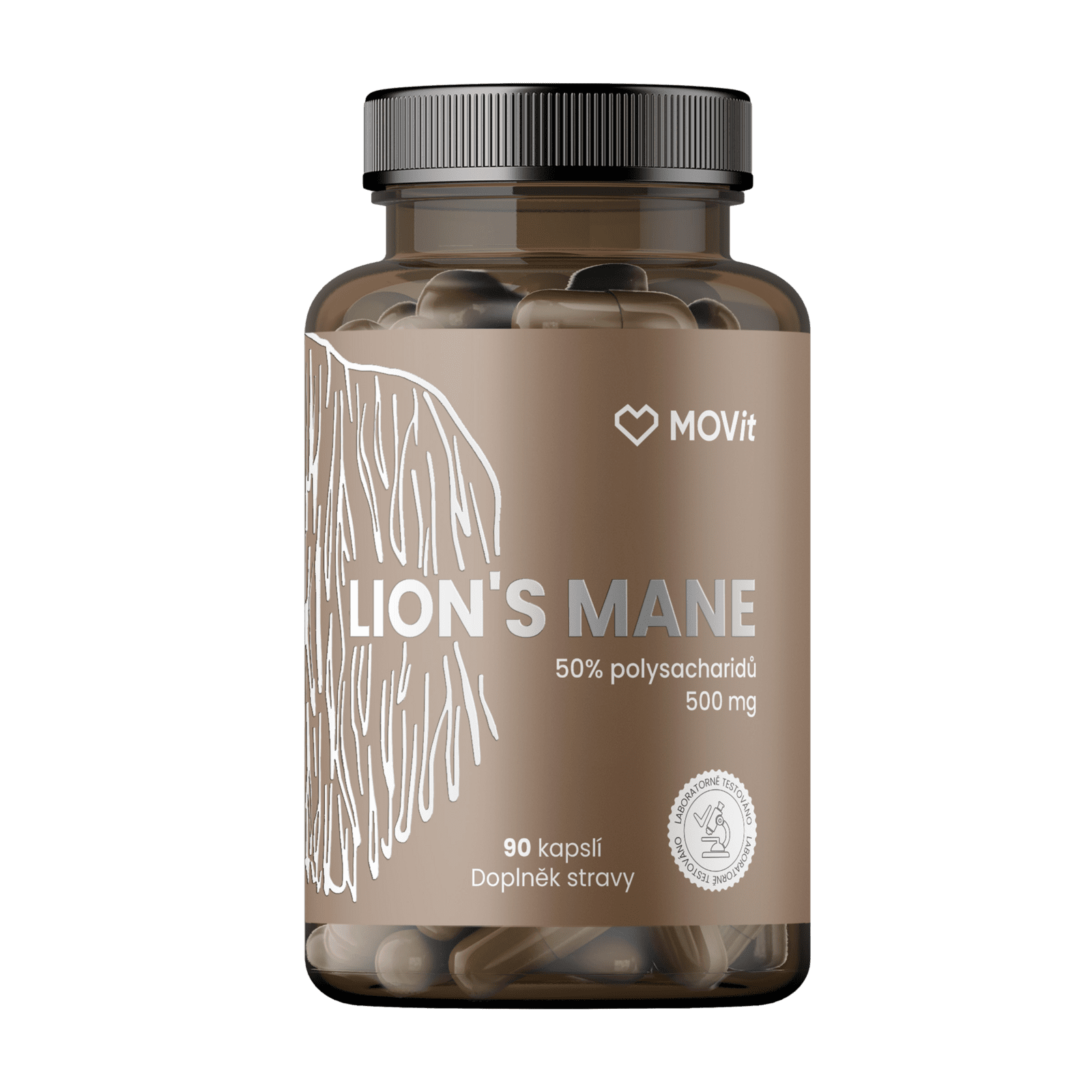 MOVIT ENERGY Hericium - Lion's mane 50% polysacharidov 500 mg, 90 kapsúl