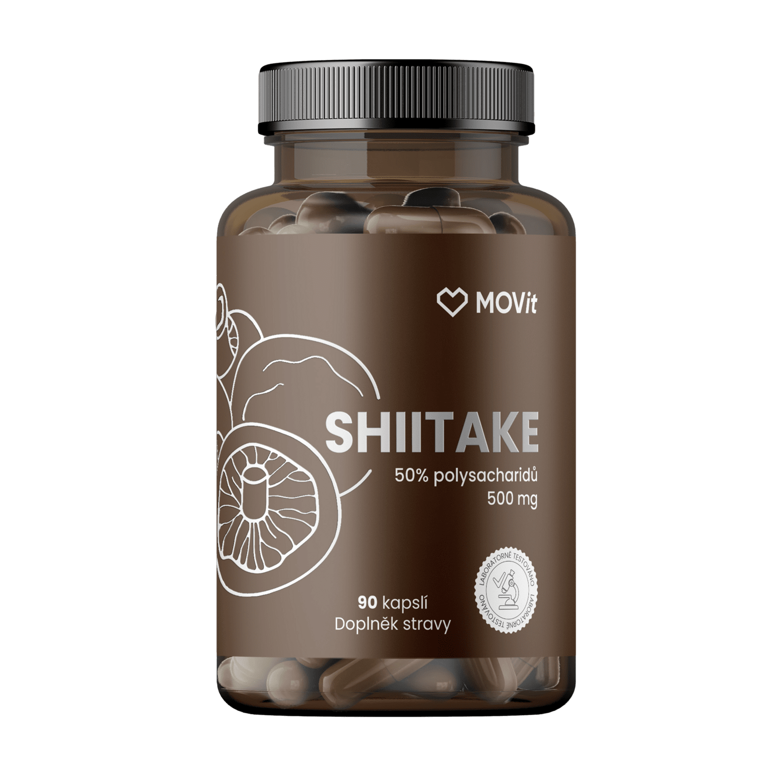 MOVIT ENERGY Shiitake 50% polysacharidov 500 mg, 90 kapsúl