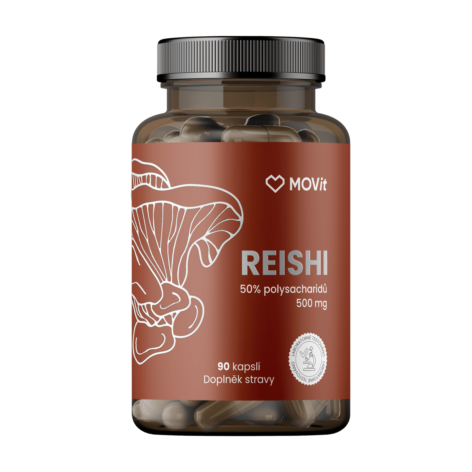 MOVIT ENERGY Reishi 50% polysacharidov 500 mg, 90 kapsúl