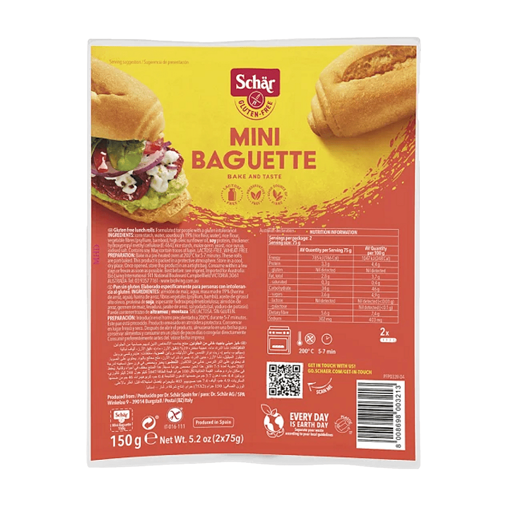 SCHÄR Baguette mini bezlepkové bagety 2 kusy