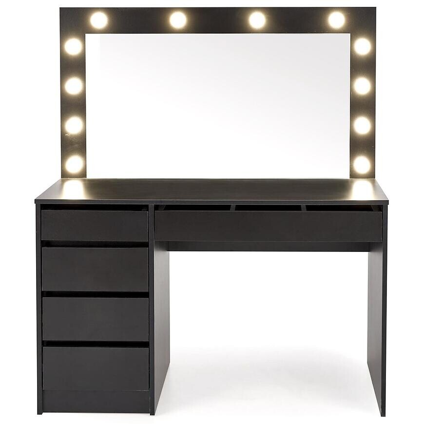 Toaletný stolík Hollywood XL čierny + LED