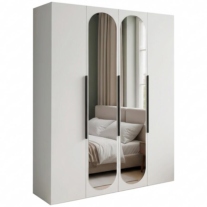 Skriňa Nicea 160 biela + zrkadlá