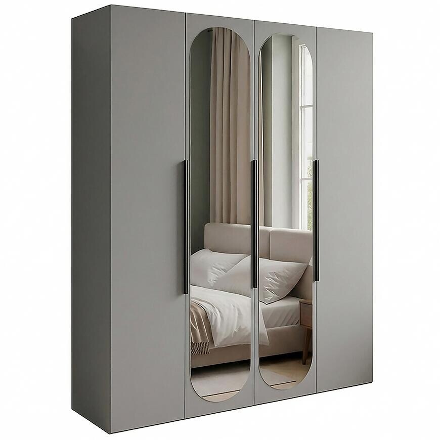 Skriňa Nicea 160 sivá + zrkadlá