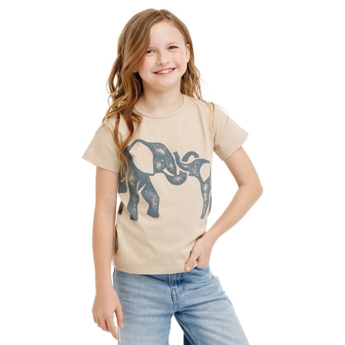 Bushman Detské bavlnené tričko Laba, pieskovo hnedé 116
