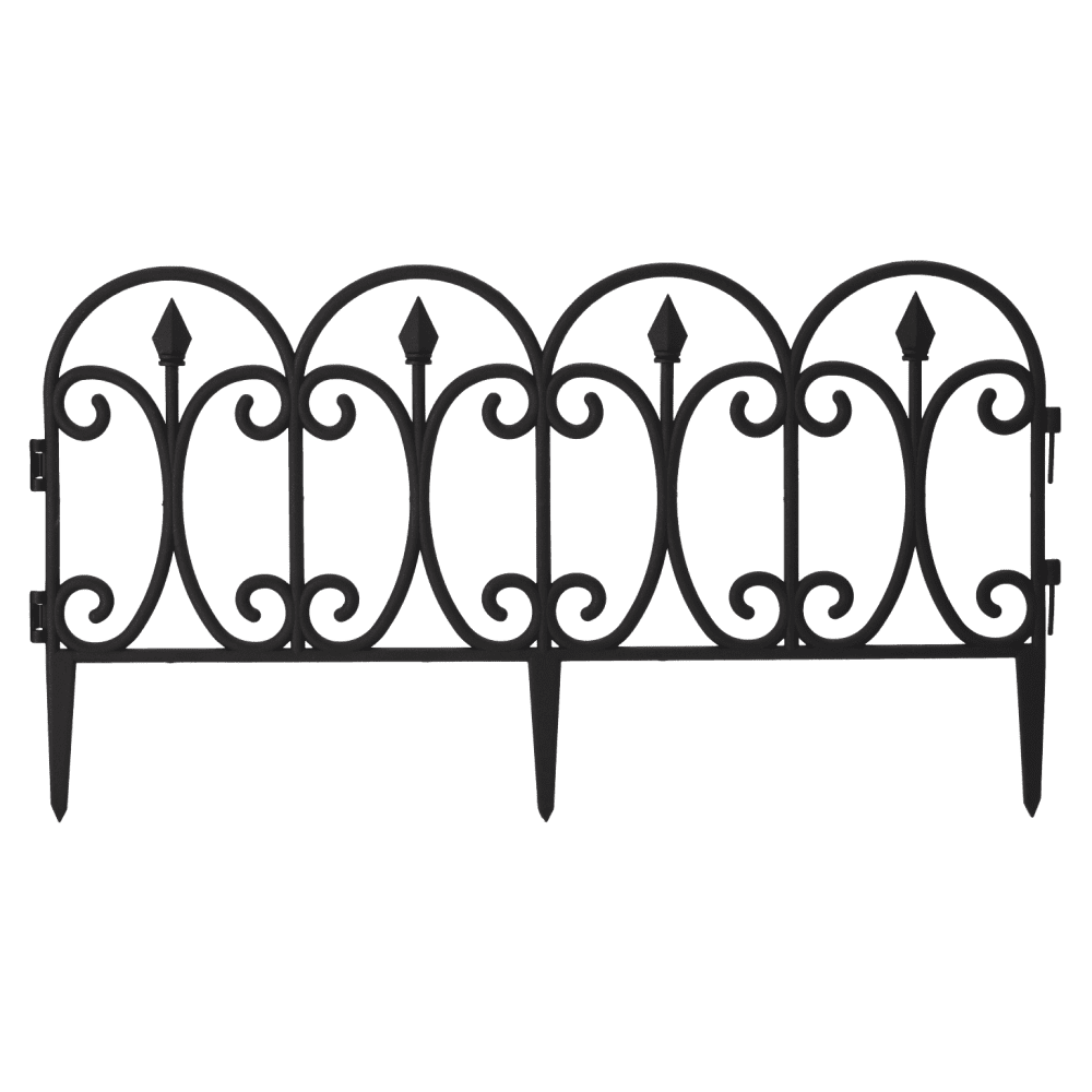 Obruba trávnika/záhradný plôtik, set 5 ks, čierny plast, FADIL NEW